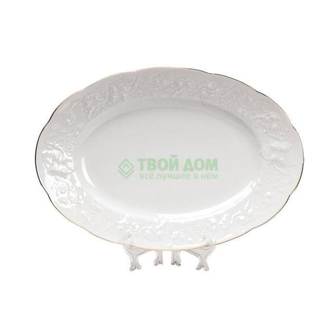 фото Блюдо сервировочное tunissie porcelaine vendanges filet platine 28 см tunisie porcelaine
