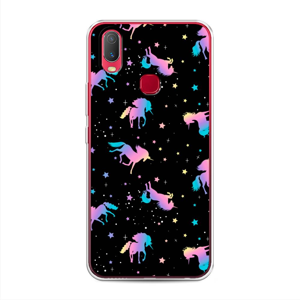 

Чехол для Vivo Y11 "Единороги градиент", Черный;розовый;голубой, 261650-1