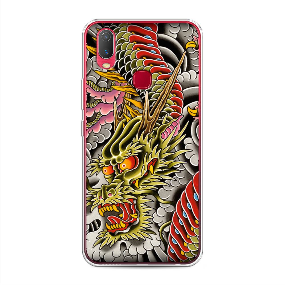 

Чехол для Vivo Y11 "Японский дракон", Желтый;розовый;красный, 261650-4