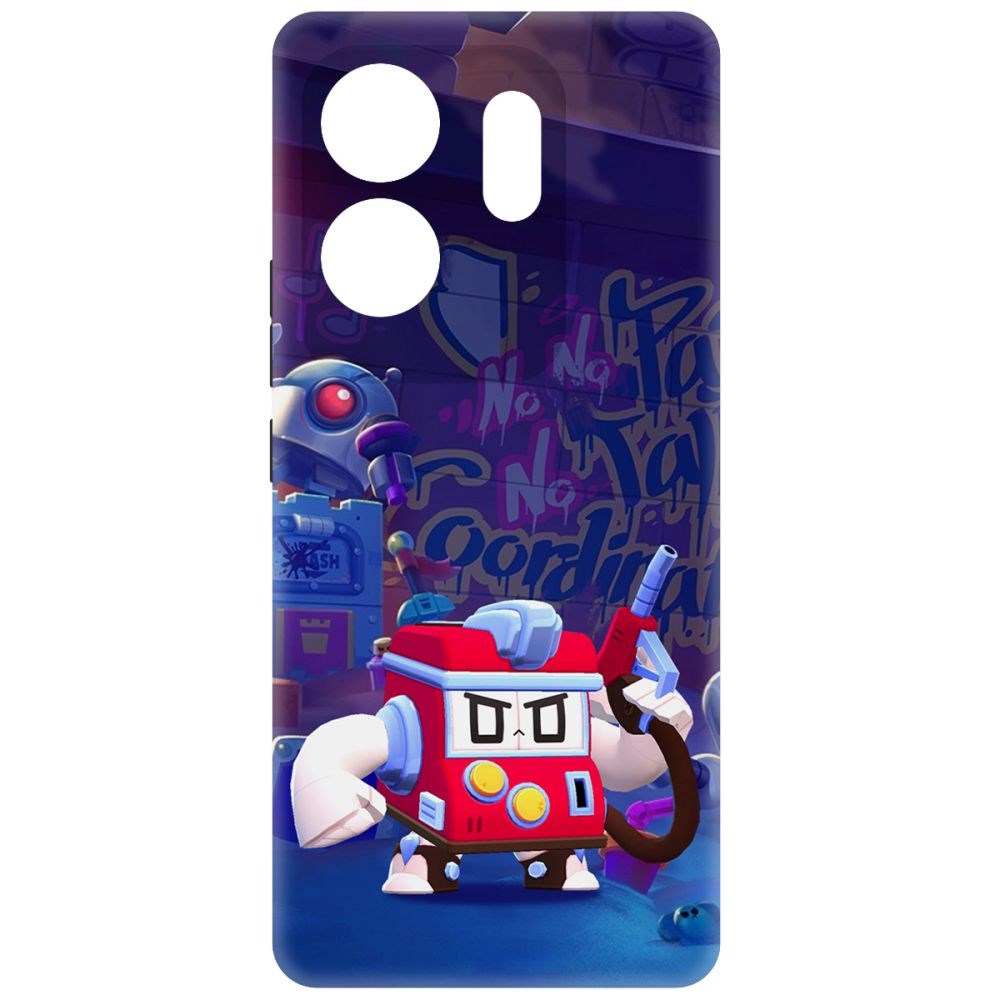 

Чехол-накладка Krutoff Soft Case Brawl Stars - V8-БИТ для INFINIX Zero 30 4G черный