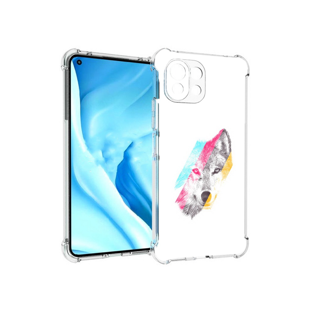 

Чехол MyPads Tocco для Xiaomi Mi 11 Lite волк градиент (PT159462.256.268), Прозрачный, Tocco