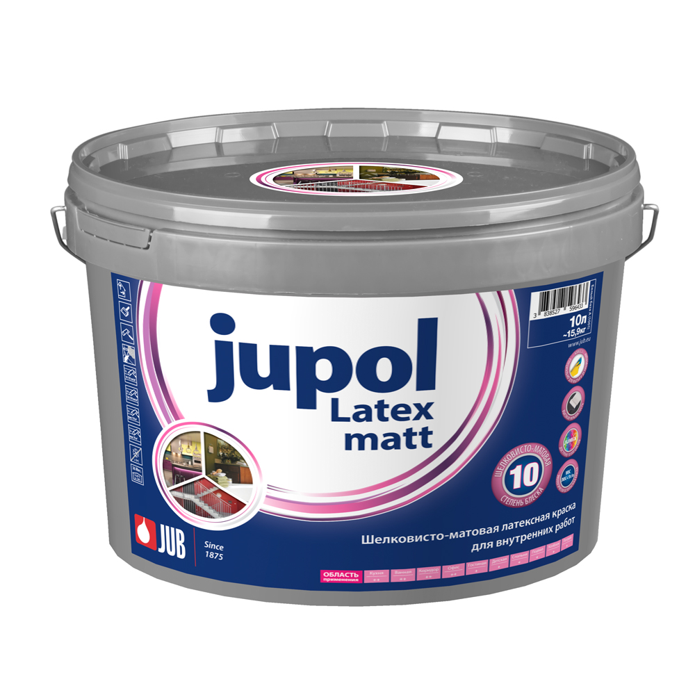 фото Краска jub jupol latex matt, база c, 4,5 л