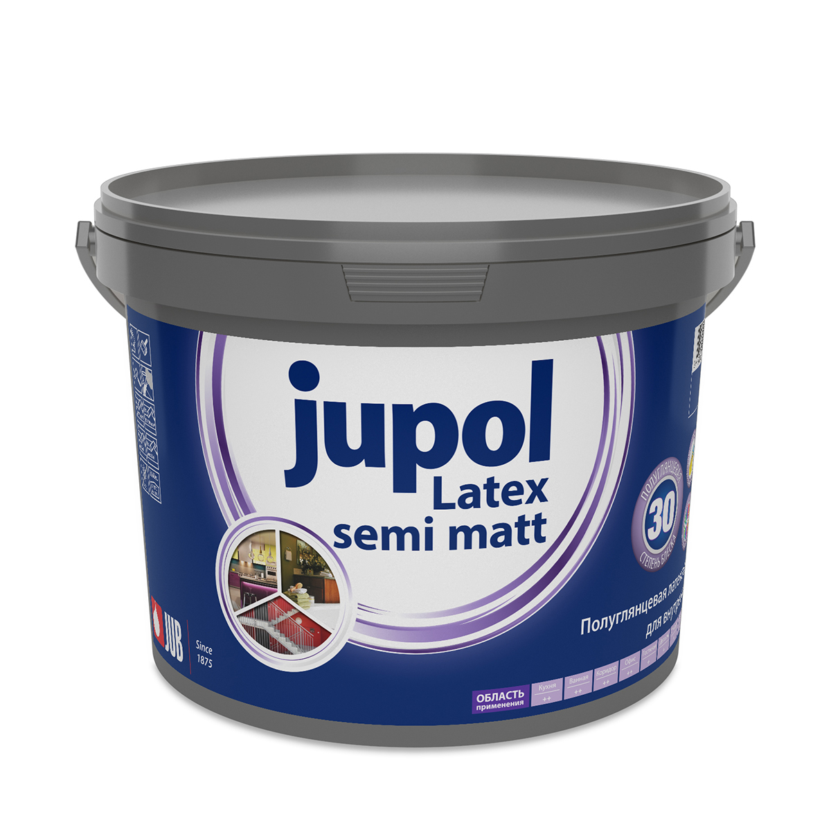 фото Краска jub jupol latex semi matt, база b, 4,75 л