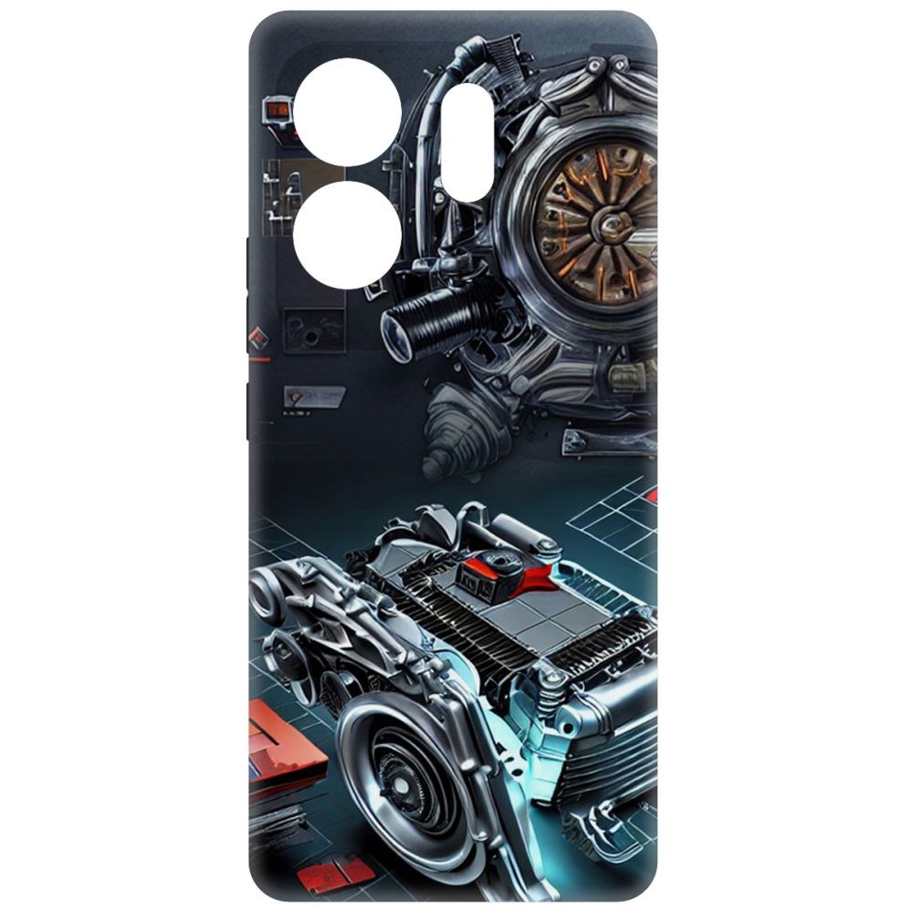 

Чехол-накладка Krutoff Soft Case Моторы для INFINIX Zero 30 4G черный
