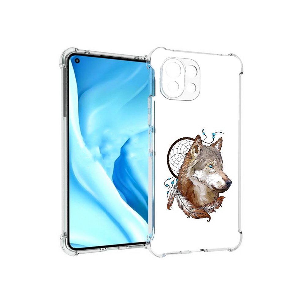 

Чехол MyPads Tocco для Xiaomi Mi 11 Lite волк и ловец снов (PT159462.256.269), Прозрачный, Tocco