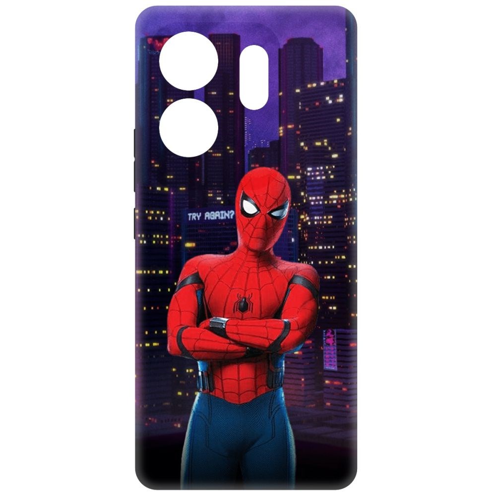 

Чехол-накладка Krutoff Soft Case Человек-Паук. На крыше для INFINIX Zero 30 4G черный