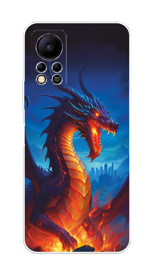 

Чехол на Infinix Hot 11S Nfc "Дракон над лавой", Оранжевый;коричневый;синий, 3100950-1