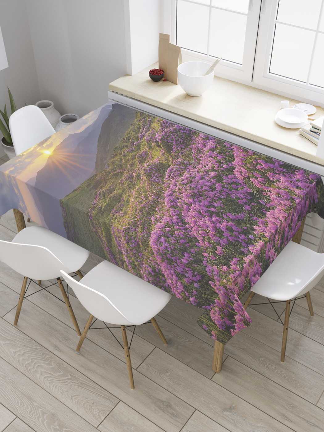 

Скатерть прямоугольная JoyArty "Багульник на сопках" из оксфорда, 180x145 см, Багульник на сопках