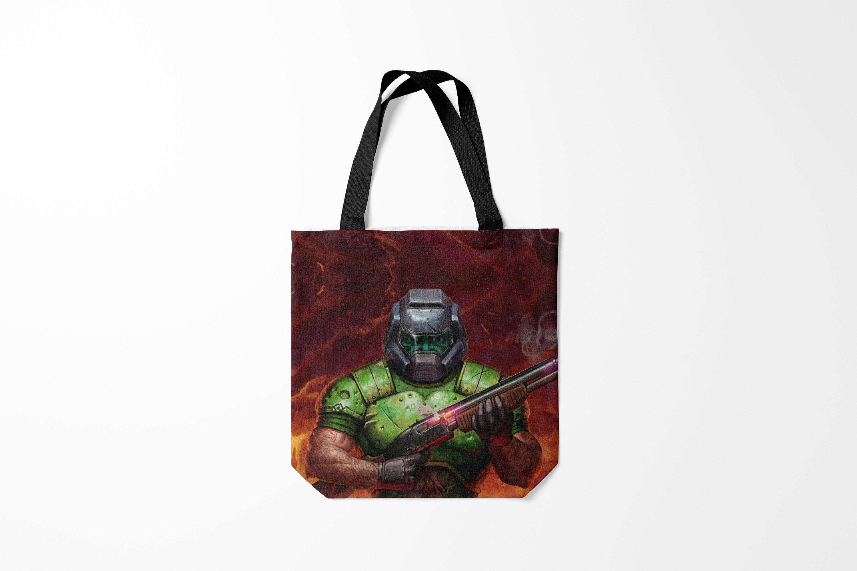 

Сумка шoппер унисекс Burnettie Doom Думгай ретро, разноцветный, Doom Думгай ретро