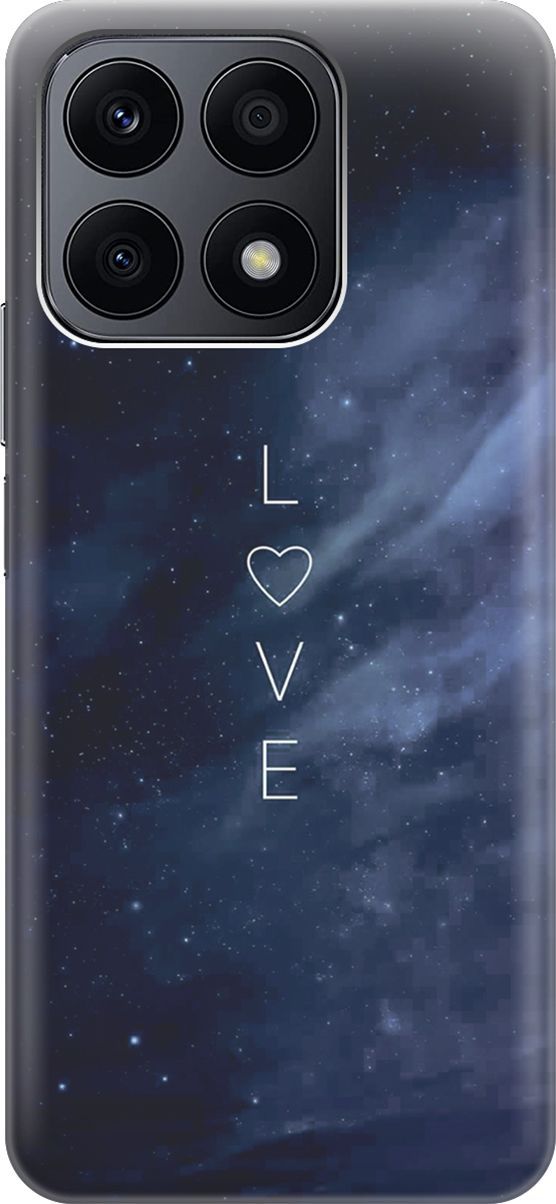 

Силиконовый чехол на Honor X8a с принтом "Ночное небо и любовь", Синий;черный, 158877