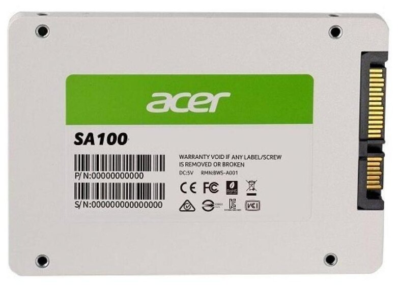 фото Ssd диск acer sa100 480gb 480 гб (bl.9bwwa.103)