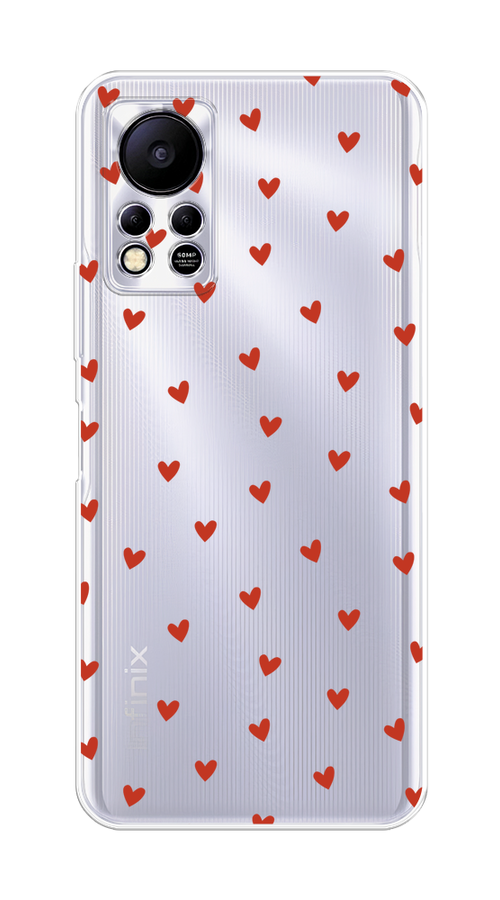 

Чехол на Infinix HOT 11S NFC "Red hearts", Красный;прозрачный, 3100950-1