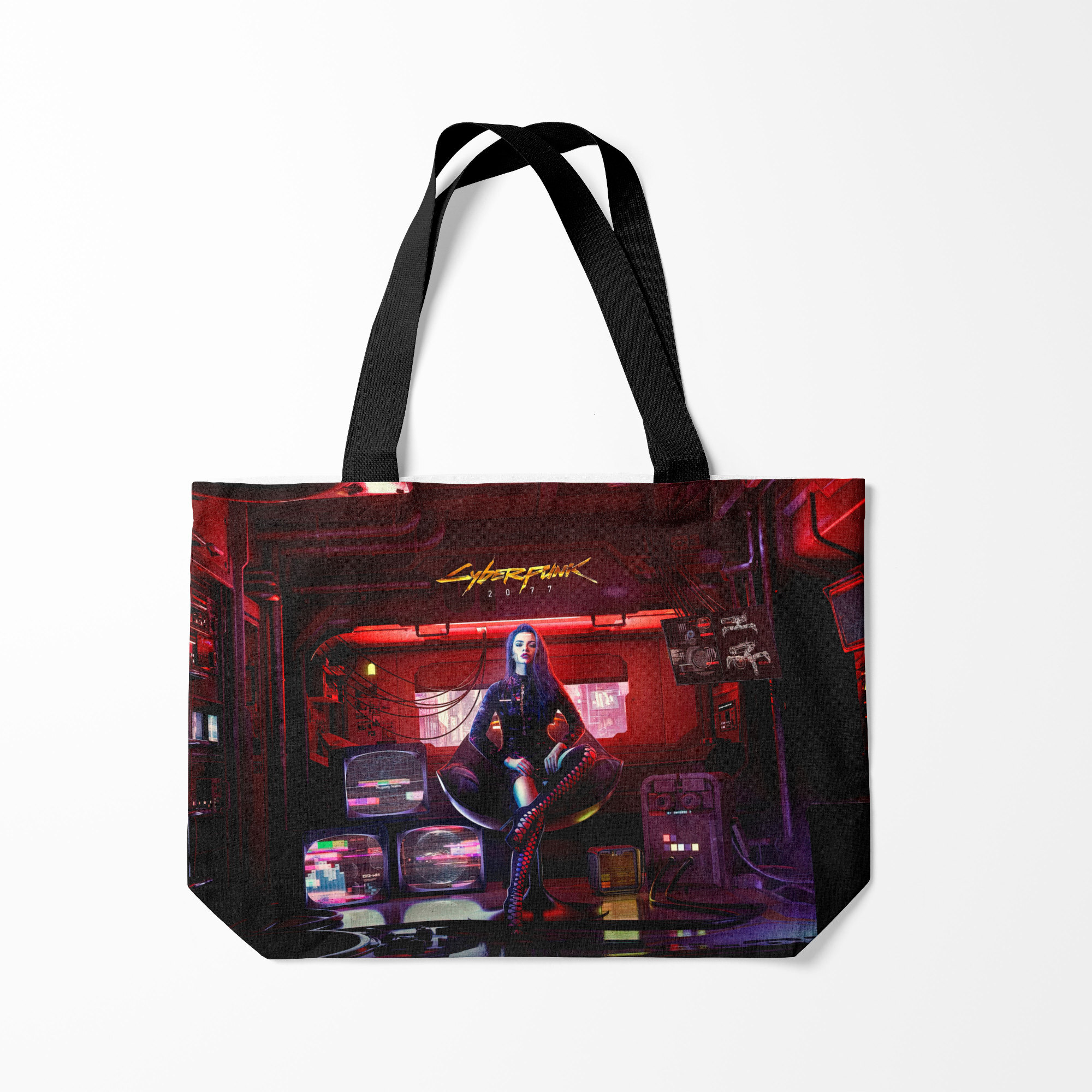 

Сумка шoппер унисекс Burnettie Vi cyberpunk 18, красный, Vi cyberpunk 18