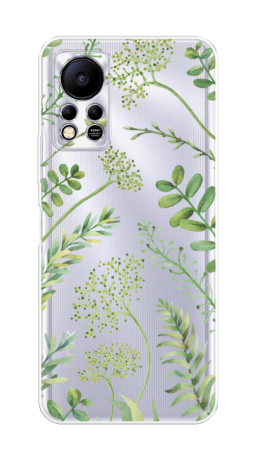 

Чехол на Infinix Hot 11S Nfc "Green Leaves", Зеленый;прозрачный, 3100950-1