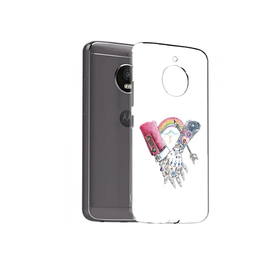 

Чехол MyPads Tocco для Motorola Moto E4 Plus абстракция руки в татуировках, Прозрачный, Tocco