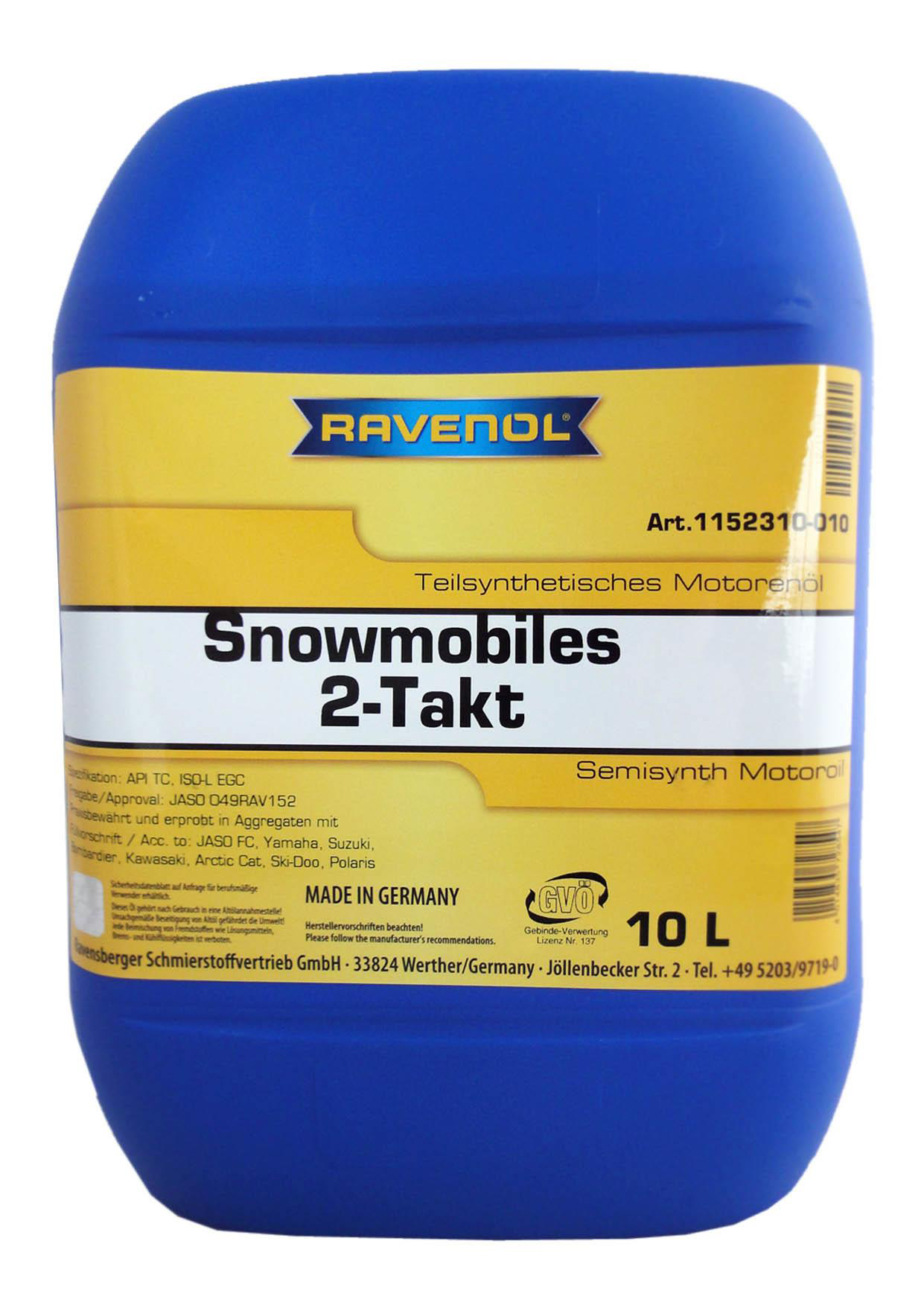 фото Моторное масло ravenol snowmobiles teilsynth 2-takt 5w-30 10л