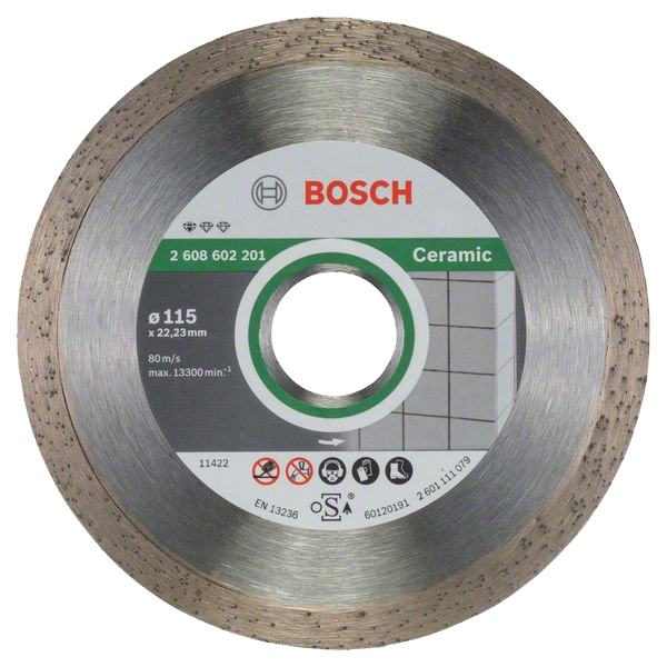 Диск отрезной алмазный Bosch Ceramic 115x22.23мм (2608602201)