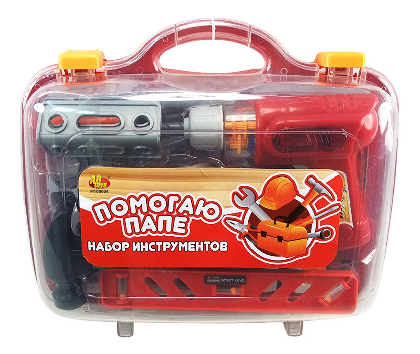 Набор игрушечных инструментов Помогаю Папе Набор инструментов в чемодане PT-00269 abtoys помогаю папе набор инструментов с дрелью