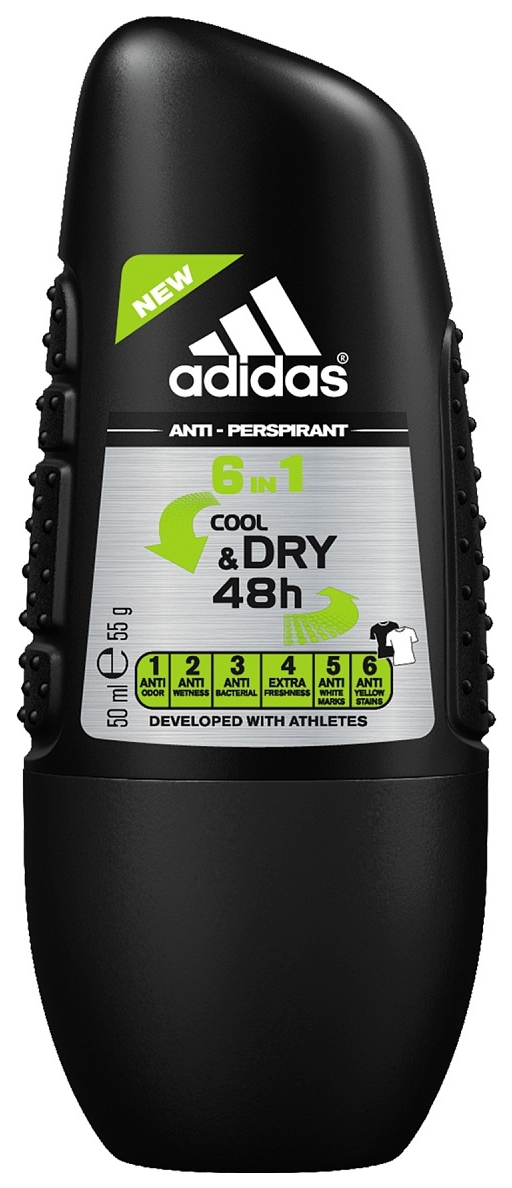 Купить Дезодорант Adidas Cool & Dry 6 in 1 ролик 50 мл