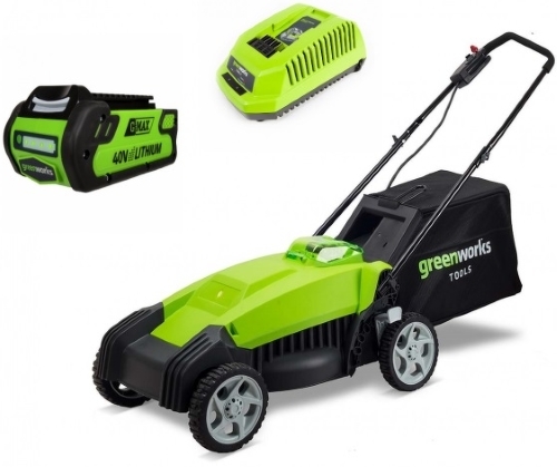 фото Аккумуляторная газонокосилка greenworks g40lm35k2 2500067va