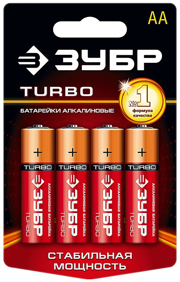 Батарейка ЗУБР TURBO 59213-4C 4 шт отвертка зубр 25648 h24 с битами для точных работ и мобильных устройств 24 предм