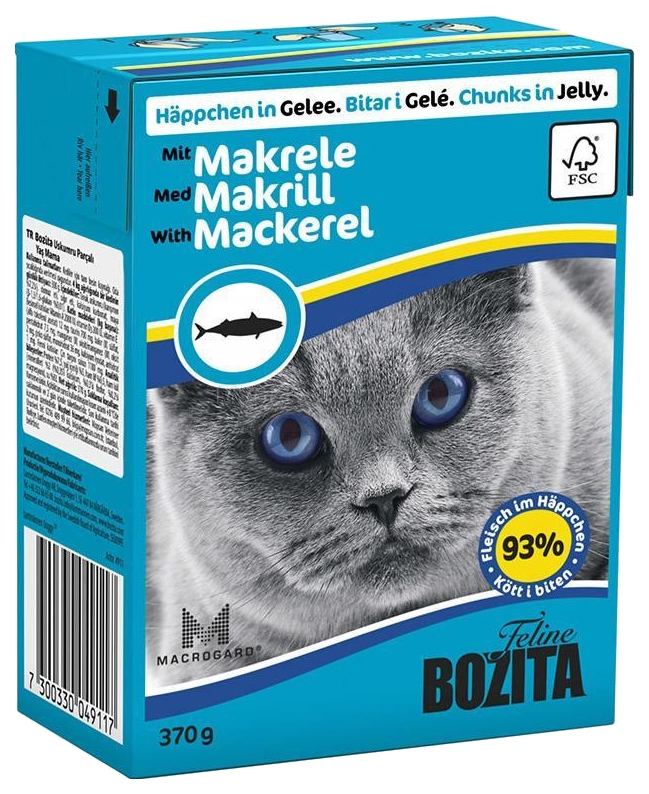 фото Консервы для кошек bozita feline chunks in jelly, с скумбрией в желе, 370г