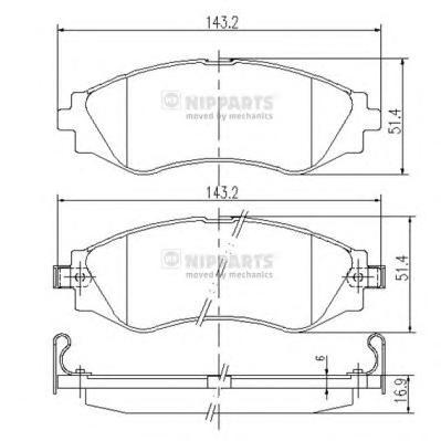 

Тормозные колодки дисковые Nipparts J3600902