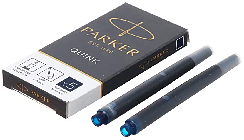 фото Картридж с чернилами parker quink long для перьевой ручки темно-синий 5 шт 1950385