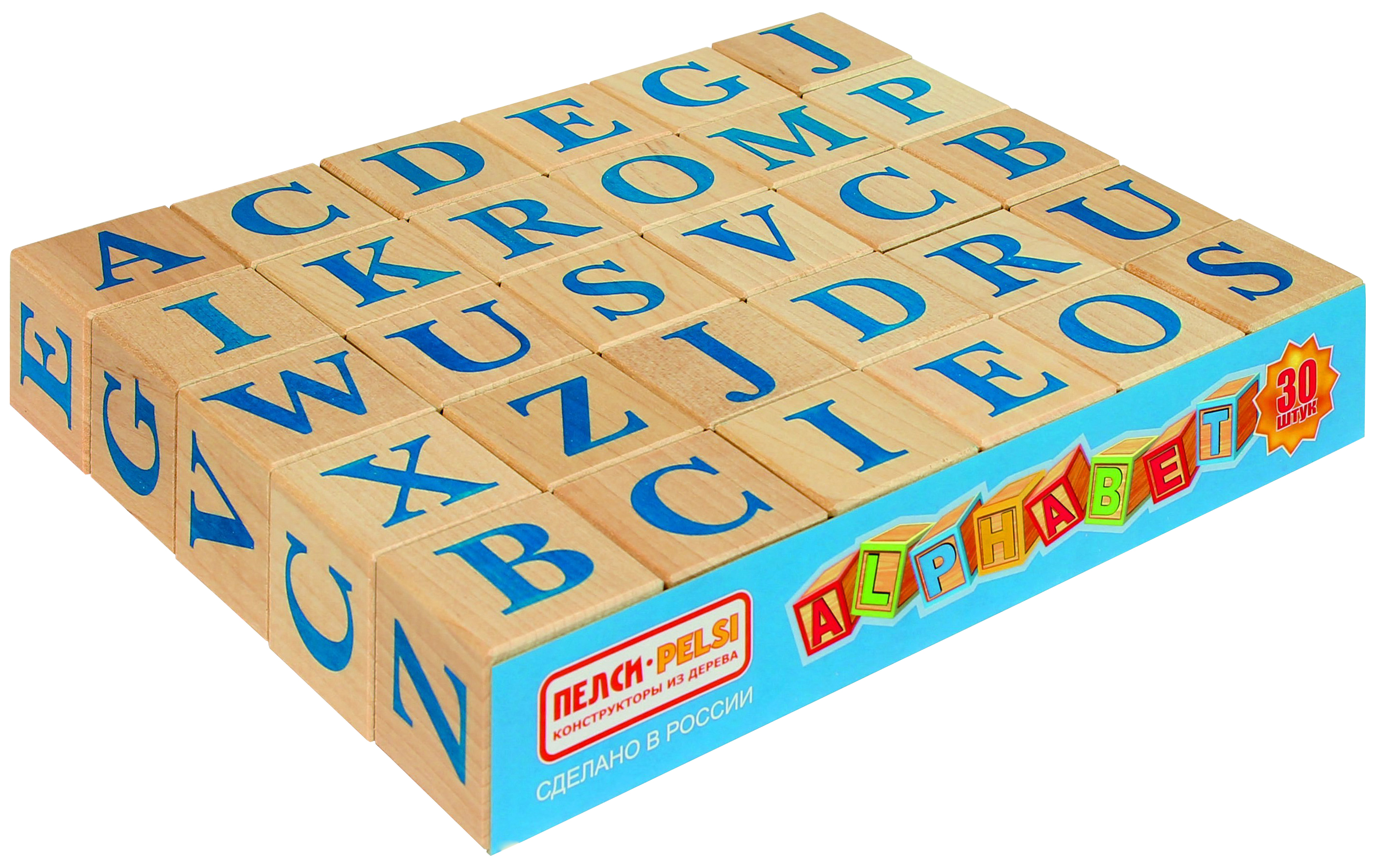 Развивающая игрушка ПЕЛСИ Кубики Алфавит английский 30 шт игрушка развивающая изучаем алфавит