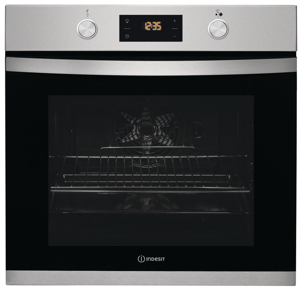 фото Встраиваемый электрический духовой шкаф indesit ifw 3844 jp ix silver/black