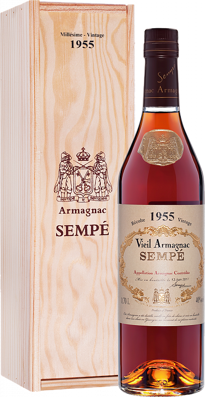

Арманьяк Sempe Vieil, Armagnac AOC , 40 %, 700 мл, 1955г, gift box