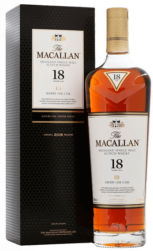 фото Виски the macallan sherry oak cask 18 y.o. highland single malt scotch whisky (gift box)