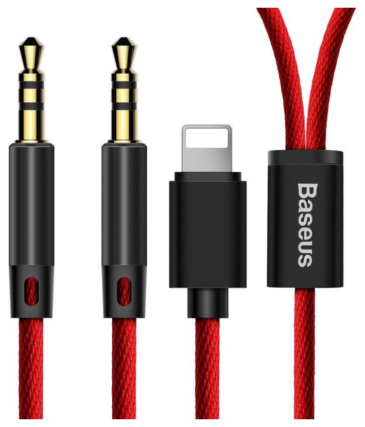 

Кабель Baseus L33 Lightning 3.5 mm to 3.5 mm AUX Audio Cable 1.2m Black/Red