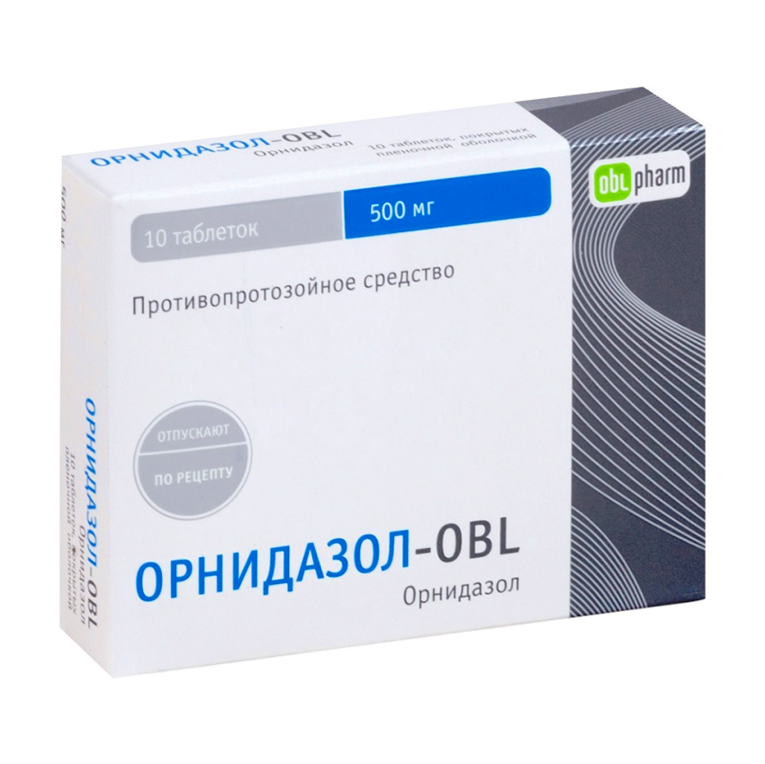 

Орнидазол таблетки, покрытые пленочной оболочкой 0,5 г 10 шт., Орнидазол