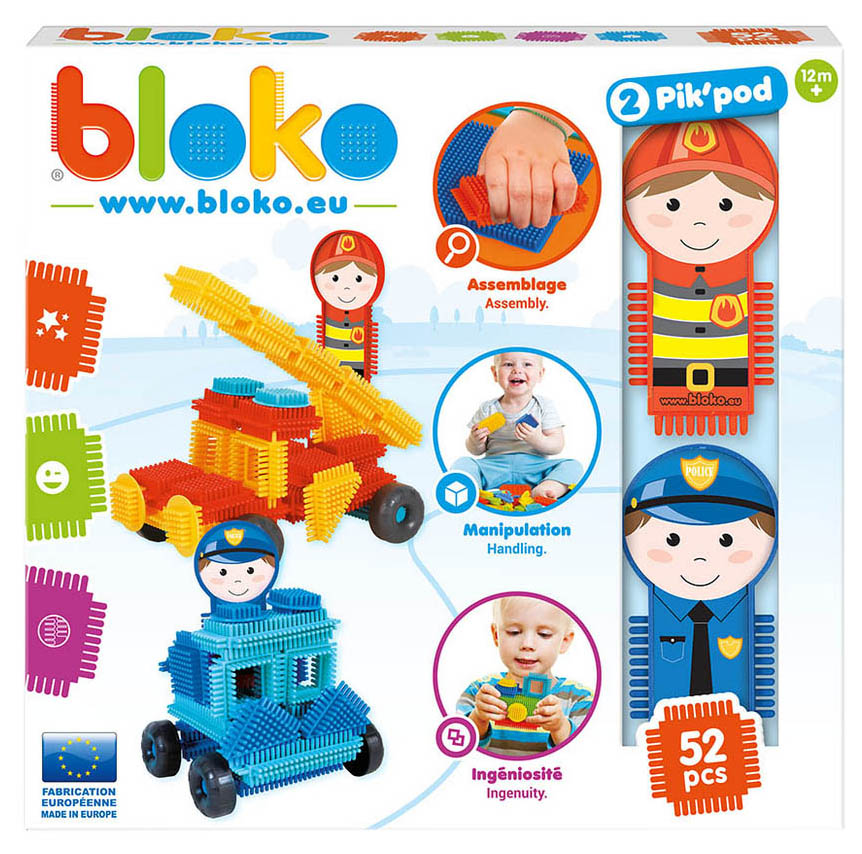 фото Игольчатый конструктор "bloko". 50 деталей + 2 человечка (спасатели)