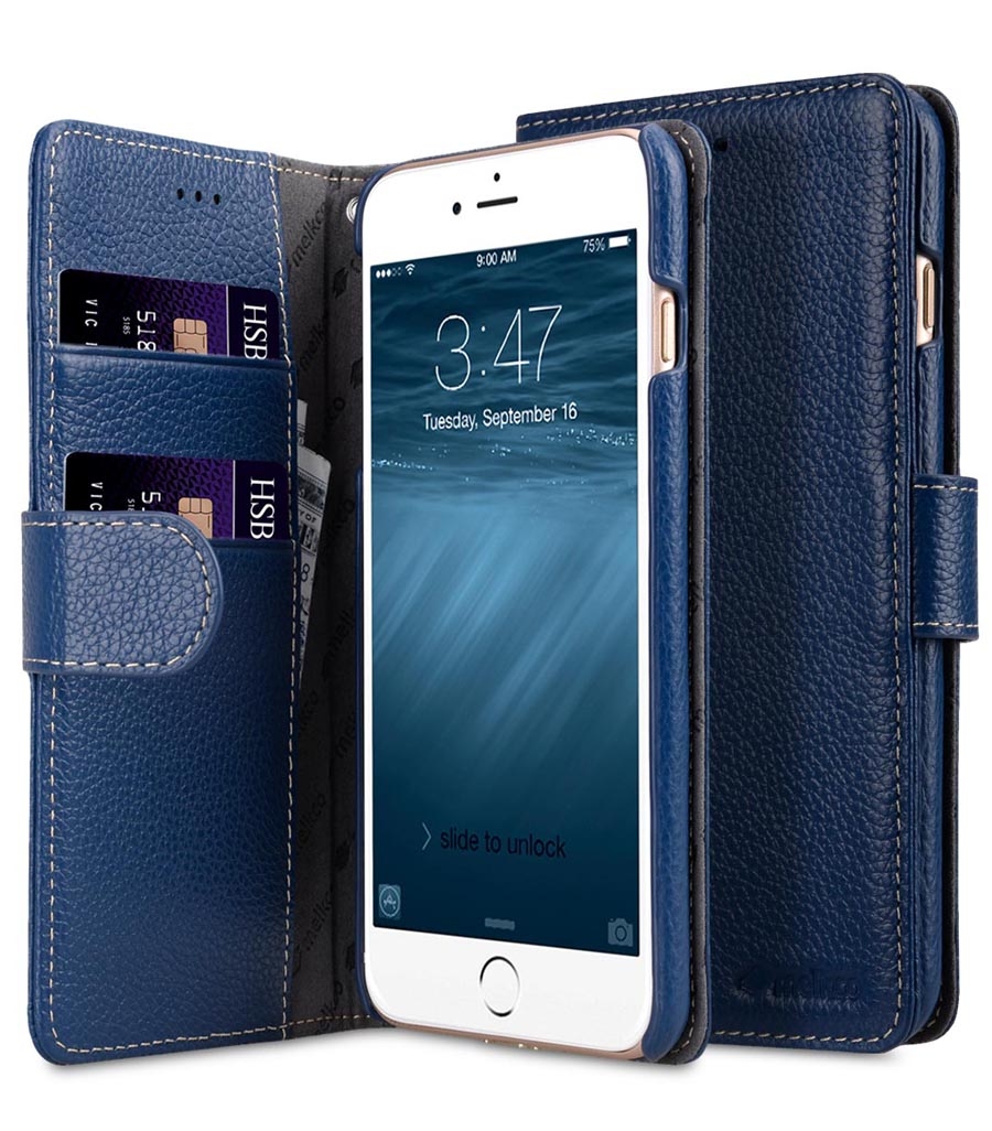 фото Чехол melkco для apple iphone 7 plus/8 plus - wallet book type, dark blue