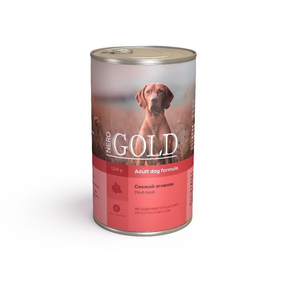 фото Консервы для собак nero gold adult dog formula, свежий ягненок, 1250г