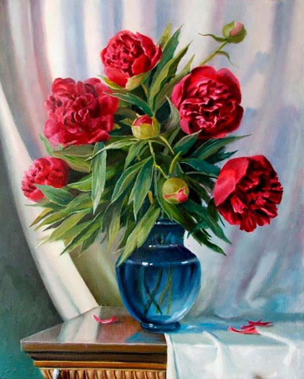 

Алмазная вышивка Алмазное Хобби Красные пионы, 40x50 см, Красные пионы