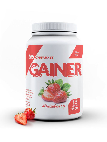 Гейнер CyberMass Gainer, 1500 г, strawberry