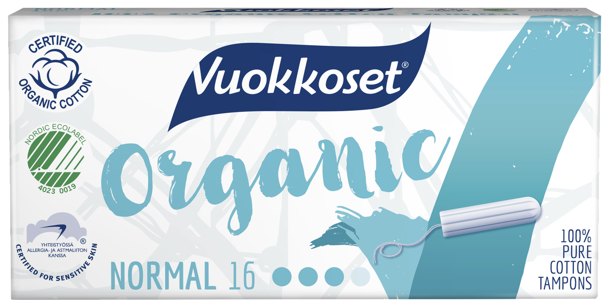 Тампоны Vuokkoset Organic Normal 16 шт