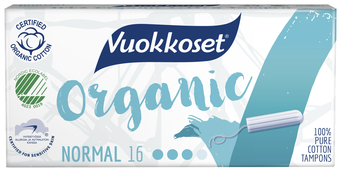 

Тампоны Vuokkoset Organic Normal 16 шт