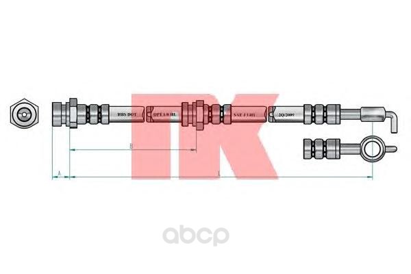 фото Шланг тормозной системы nk 853509 задний