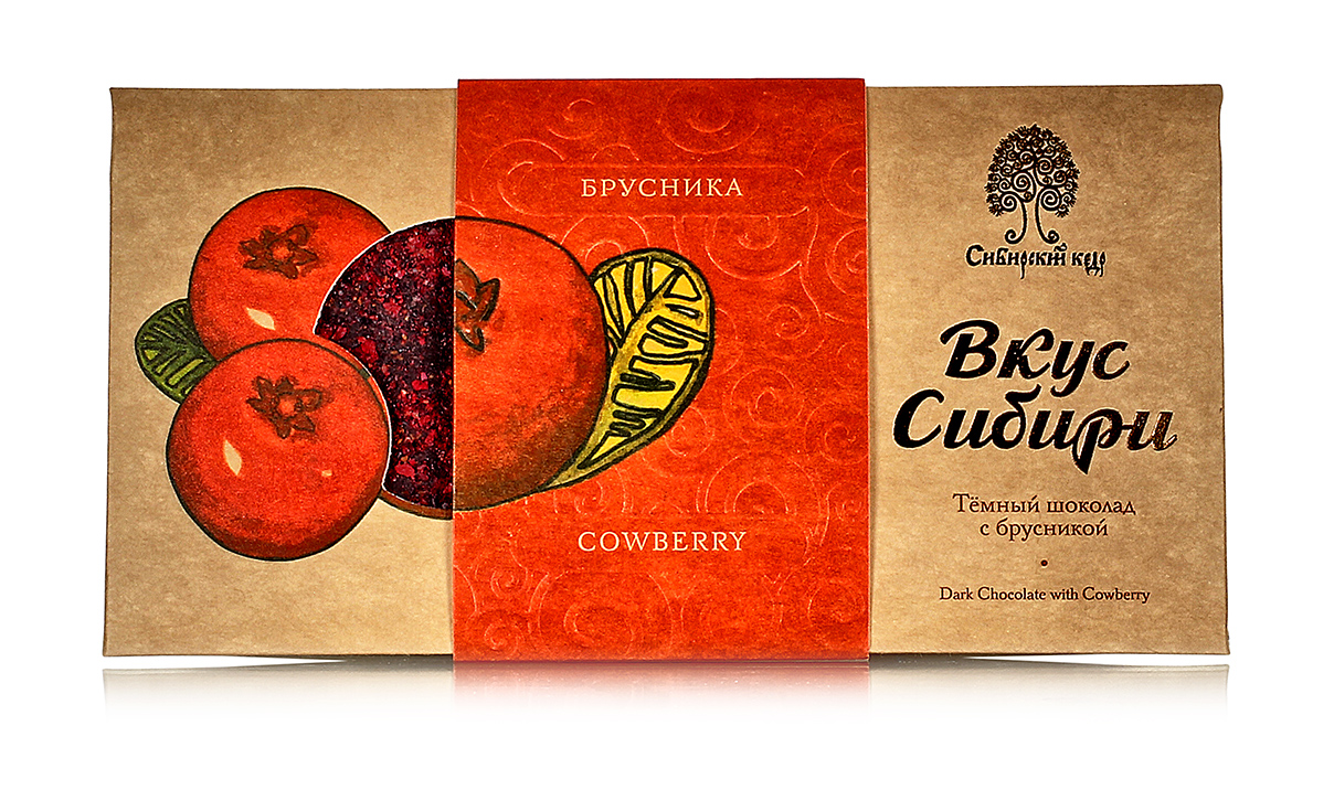 

Шоколад темный сибирский кедр Вкус Сибири с брусникой 120 г