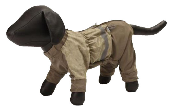 фото Дождевик для собак зоо фортуна размер m мужской, коричневый, зеленый, длина спины 32 см