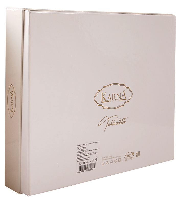 Скатерть прямоугольная с гипюром 160х220 Karna Botanic