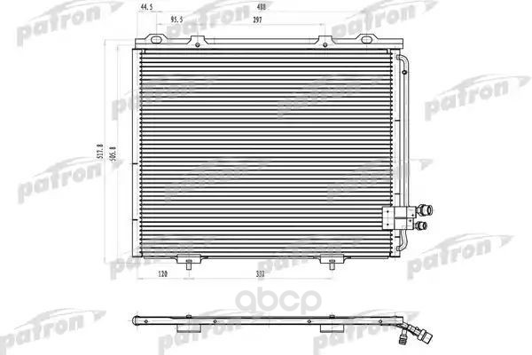 фото Радиатор кондиционера patron для mercedes-benz e-class w210 2.0-3.0d 1995-2002 prs1058