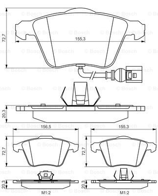 

Комплект тормозных дисковых колодок BOSCH 0 986 495 261