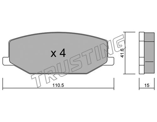 фото Комплект тормозных дисковых колодок trusting 099.0