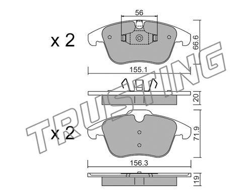 фото Комплект тормозных дисковых колодок trusting 691.0