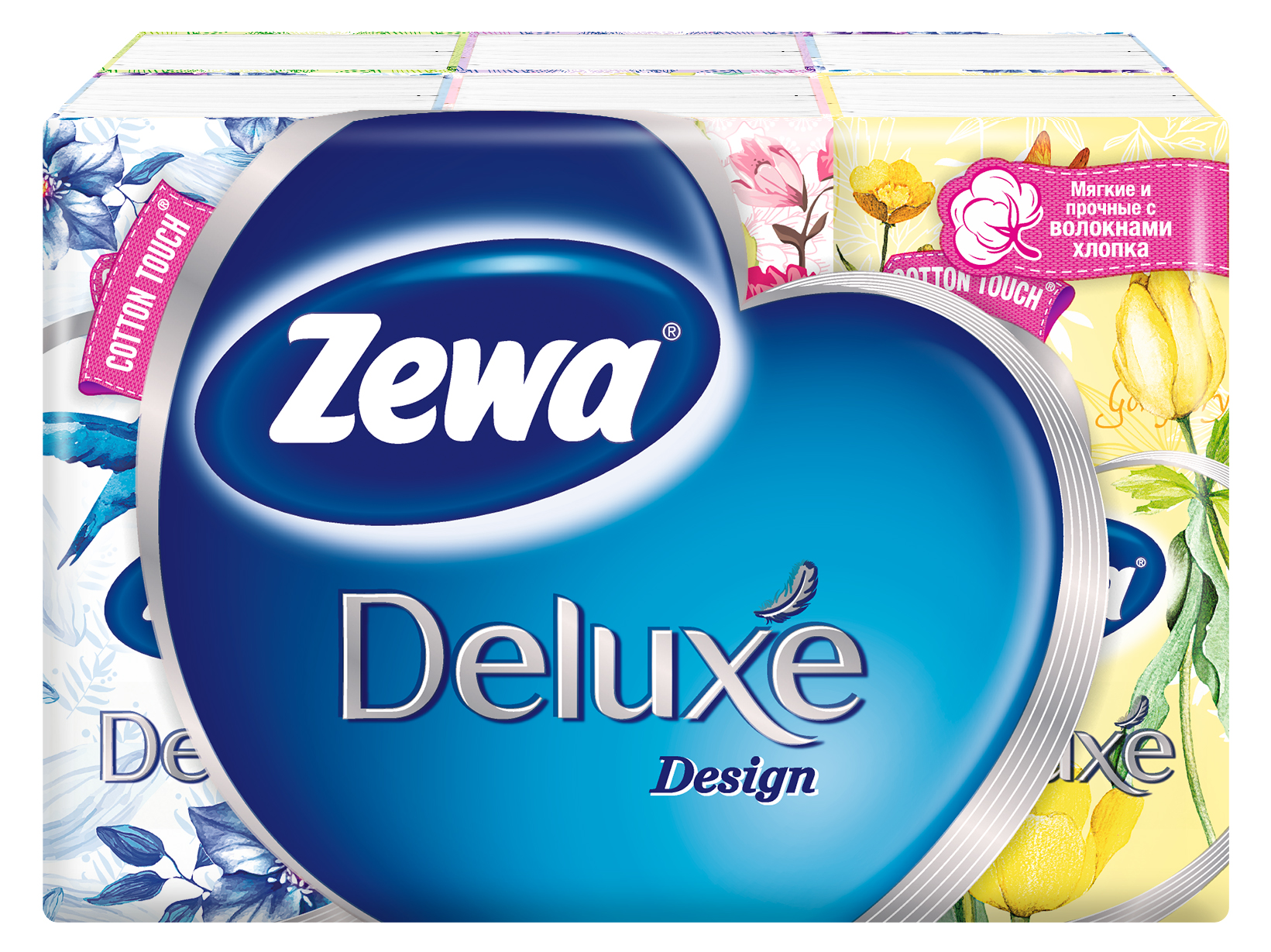 Платочки бумажные носовые Zewa Deluxe Design, 3 слоя, 10шт.Х 6 носовые платочки bella 1 classic двухслойные 10 шт